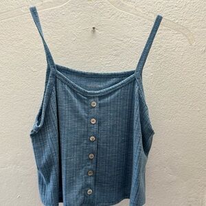 Blue Button-Down Women's Top